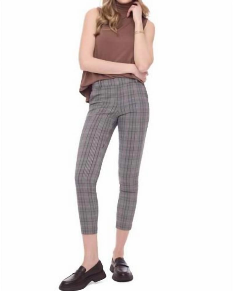 Front of a model wearing a size L Gwyneth Tudor Techno Ankle Pant in Tudor in Tudor by I Love Tyler Madison. | dia_product_style_image_id:363414